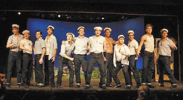 The sailors’ numbers are highlights in College Light Opera Company’s production of “South Pacific.” 
The sailorsí numbers are highlights in College Light Opera Companyís production of ìSouth Pacific.î
