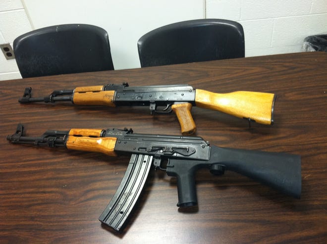 These two illegal weapons were seized at a Brockton apartment.