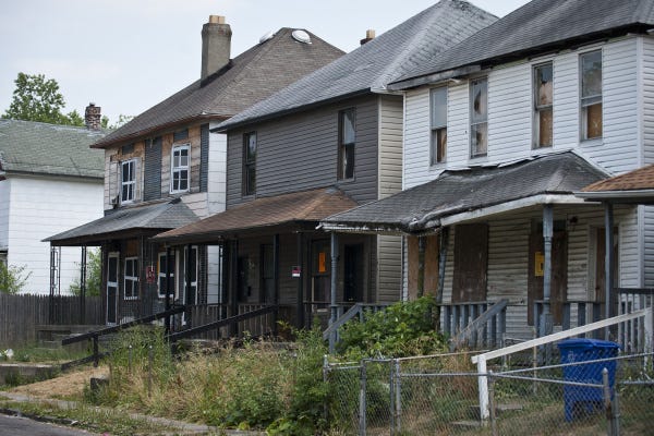 This string of vacant houses along Morrill Avenue in Vassor Village would have to be registered if Columbus created a registry.