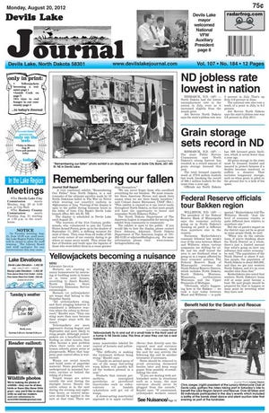 What's only in the pages of today's Devils Lake Journal and only on our website, Monday, August 20, 2012.