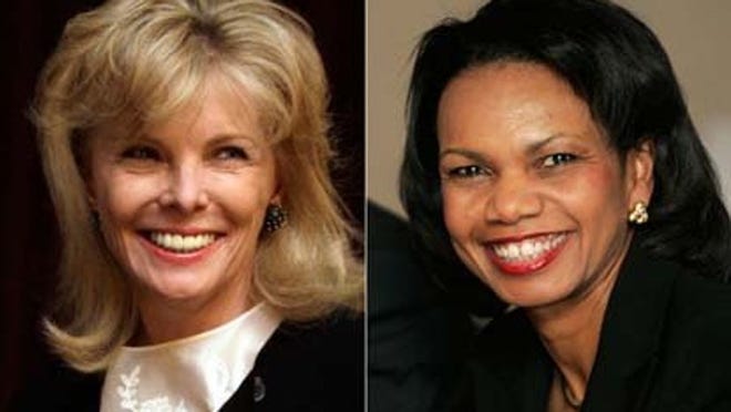 South Carolina financier Darla Moore (left) and former Secretary of State Condoleezza Rice.