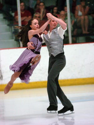 Rachel Gart and Matthew Rosenthal, U.S. National Competitors, skate Saturday during the Summer Skating Extravaganza at The Rink in Norwich.