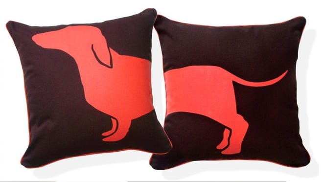 Dachshund lovers ought to love these pillows from Naked Décor, designed by Supon Phornirunlit. They are available at Collectic Home.
