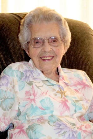 Dorothy Heckman, Pewamo's oldest resident at 101, has lived in the village for 62 years.