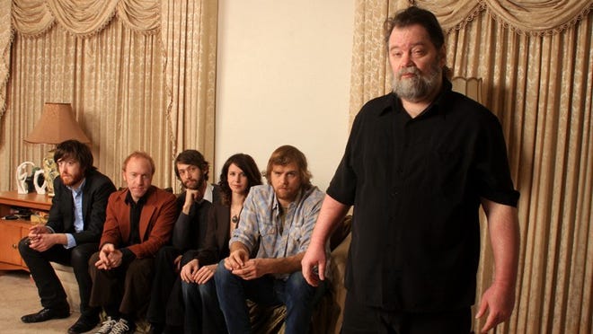 Roky Erickson right, with Okkervil River — Will Sheff, left, Justin Sherburn, Scott Brackett, Lauren Gurgiolo and Patrick Pestorius — were on the NPR Music site. And an interview with them made it to NPR.