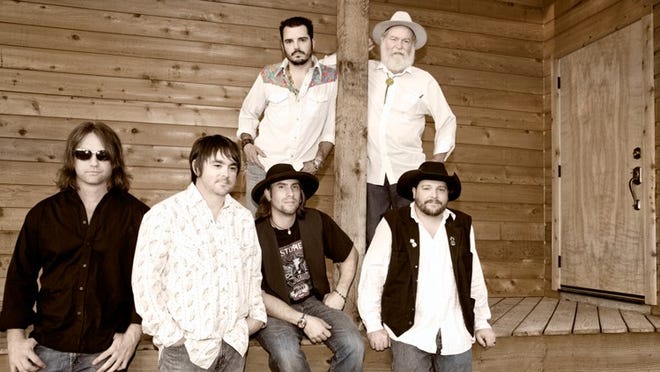 Reckless Kelly (Chris Schelske, left front, David Abeyta, Jay Nazz, Cody Braun and Willy Braun, back) took the songs from the playlist of Idaho musician Pinto Bennett (back right) for the country rock band's latest release,'Somewhere in Time.'