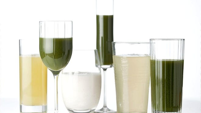 In modern 'juice cleanses,' you get a variety of liquids intended to provide you 1,000 to 1,200 calories a day while flushing your system. These can include cashew milk and a green vegetable beverage of which Judith Newman says, 'The reek so sickened me I had to stop and steady myself.'