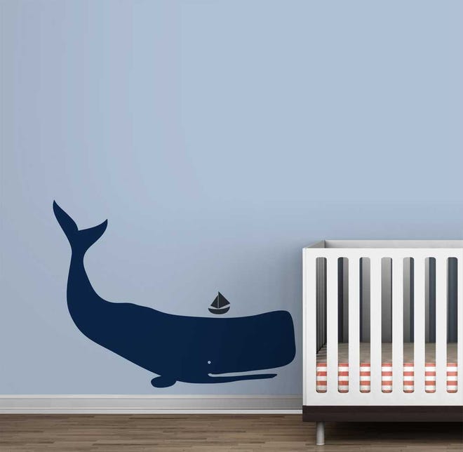 Toronto-based LittleLion Studio offers a range of wall decals for bedroom walls, including this whale (above) and a family of koala bears (below).