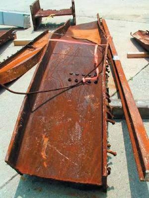 One of two pieces of steel from the World Trade Center coming to Natick Friday