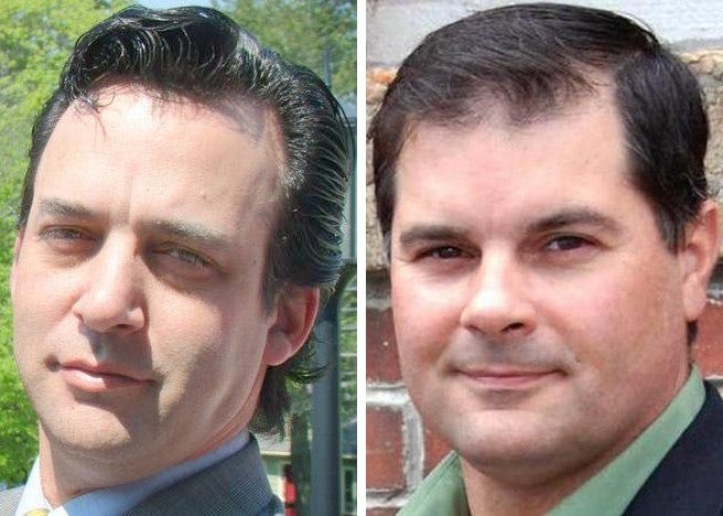Adam Bond and Roger P. Brunelle Jr., both of Middleboro, are seeking the Democratic nomination for the 12th Bristol District state representative seat.