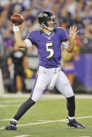Gail Burton/Associated Press Baltimore Ravens quarterback Joe Flacco throws to a receiver in the second half.