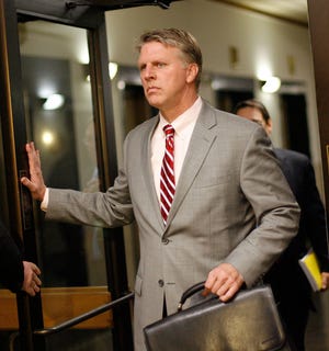 Cahill appeared in Suffolk Superior Court in Boston for his arraignment on charges of political corruption.