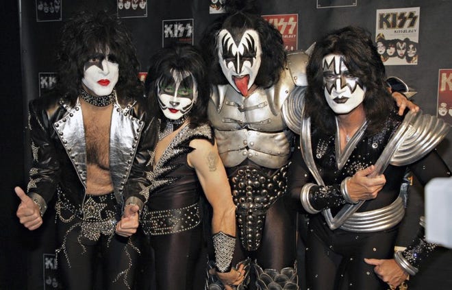 Catch Kiss (from left) Paul Stanley, Eric Singer, Gene Simmons and Tommy Thayer, Wednesday at the Susquehanna Bank Center.