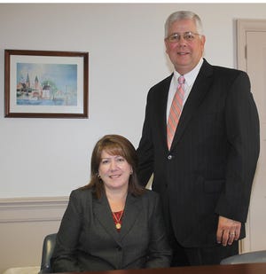 Benjamin G. Alford, Senior Resident Superior Court Judge for teh 3B Judicial District announced his appointments of Terri W. Sharp, left, as Clerk of Court for Craven County.