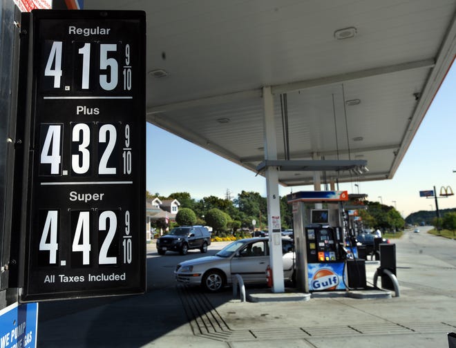Motorist wishing for full service at the Mass Pike Framingham service area will pay $4.15 per gallon.