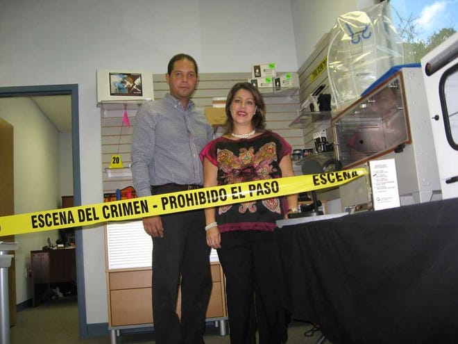 Helga Langthon and her husband, Maruicio Ramirez, own SOHO Network Solutions in Jacksonville off Philips Highway that specializes in the sales of forensic equipment. The couple's main customers are overseas in law enforcement departments that need equipment for crime scene investigations.