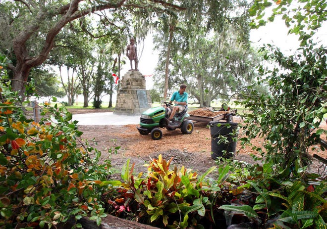 The wall that use to surround the statue of Juan Ponce de Leon can be seen in this 2011 photograph that was taken during NBC's Weekend Today filming at the Fountain of Youth Archeological Park. BY DARON DEAN, daron.dean@staugustine.com