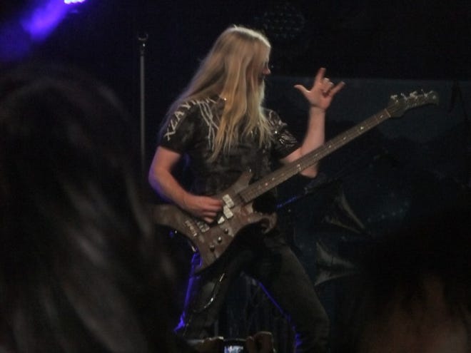 Nightwish bassist Marco Hietala performs at the Electric Factory Sunday.