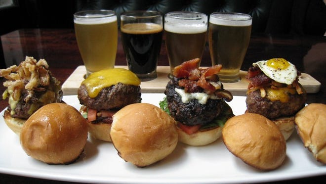 Shannen Tune, chef at the Driskill Hotel's 1886 Café & Bakery, has created diminutive burgers that he pairs with 3-ounce servings of beer. The four sliders with companion quaffs are $10.