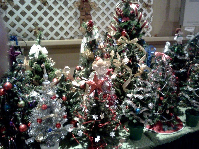 Some of the trees which were decorated during the 2011 holiday hospice project. Contributed photo.