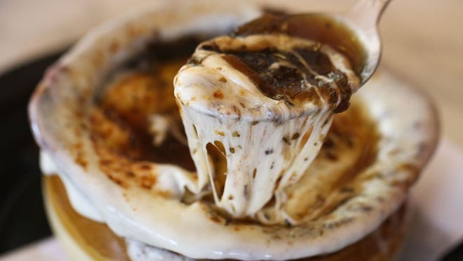 French Onion Soup from Cote France Cafe in Boca Raton. (Photo by Libby Volgyes)
