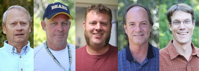 Candidates Brad Eslinger, Mike Burns, John Redmond, Jeffrey Collings and Geoff Harkness are all vying for three seats on the Mount Shasta City Council.