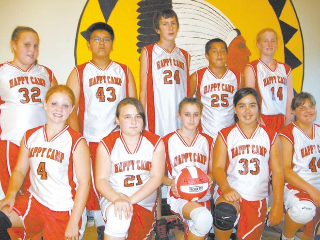 A group shot of the Happy Camp Putawans “A” volleyball team. Photo/ David Arwood