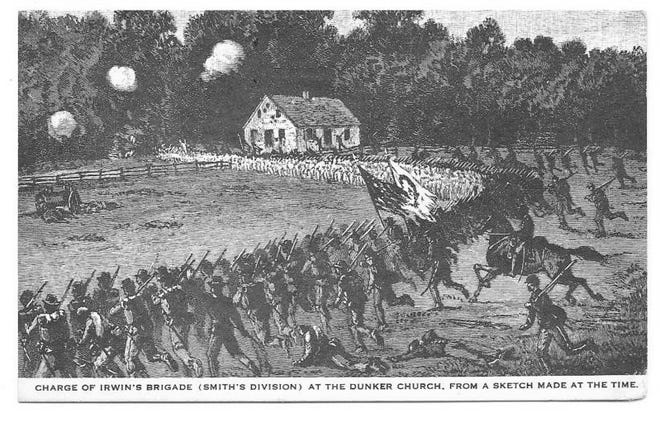 Charge of Irwin's Brigade at the Dunker Church.