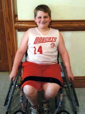 Curtis Justice recently received a new basketball wheelchair.