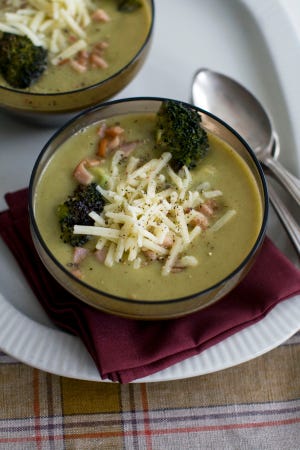 Smoky Cream of Broccoli Soup with Sharp Cheddar