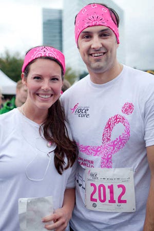 CHRISELDA PHOTOGRAPHY / FOR THE AMARILLO GLOBE-NEWS Jamie Carter and Matthew Smith attended the Susan G. Komen Greater Amarillo Race for the Cure last month.