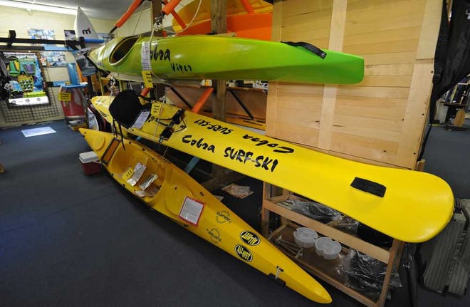 Dede.Smith@jacksonville.com Some of the performance kayaks sit on display at All Wet Sports. "I'm very optimistic about next year," says owner Andy Fraden.