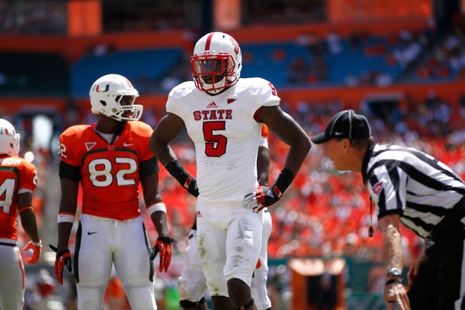 North Carolina State's Rodman Noel looks on dejectedly during the Wolfpack's game against Miami last week.