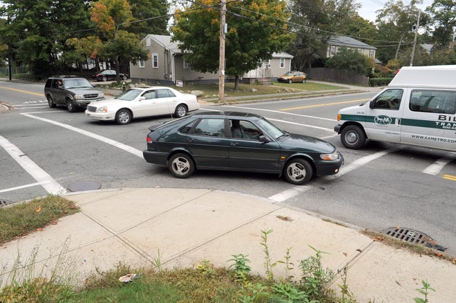 Confusion reigns Tuesday at the intersection of Ash and West streets in Brockton.
