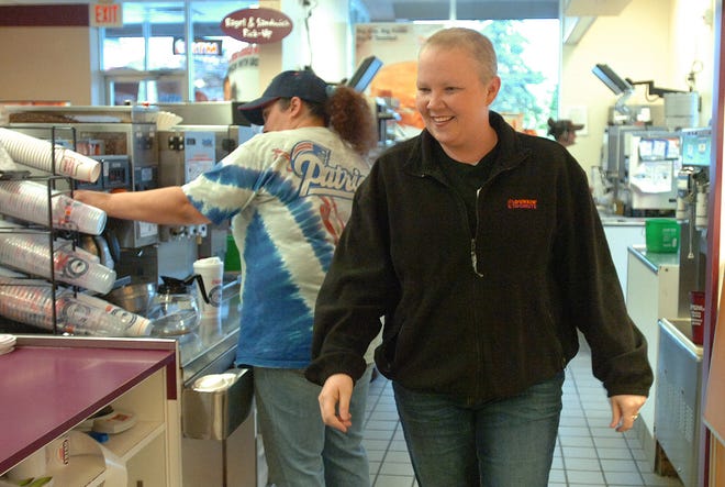 Kay Foley is back at work as Manager of a Somerset Dunkin' Donuts.