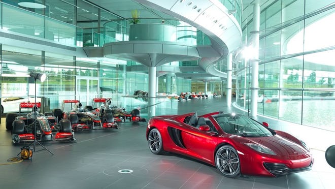 A dozen 2013 Neiman Marcus Edition McLaren 12C Spider supercars are available for $354,000 on Oct. 24. Price includes a luggage set, business-class trip to England, dinner with the company chairman and tour of the McLaren Technology Center.