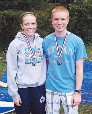 Annawan-Wethersfield’s Maddie Jackson and Michael Cook, photo at left, earned medals in Saturday’s Patriot Invitational at Detweiller Park.