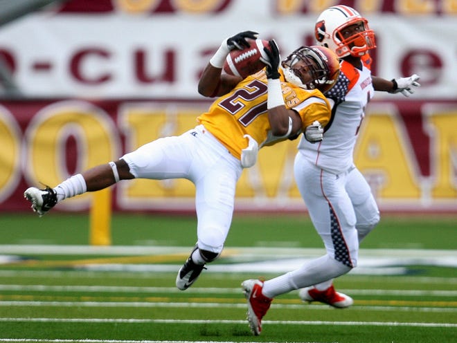 Bethune-Cookman's Tim Burke picks off a pass against Morgan State last season. Burke is one of seven Wildcats with at least one interception this season.