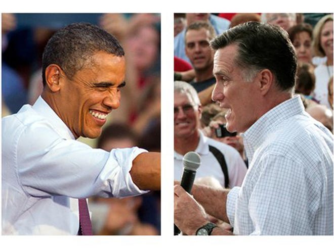 President Barack Obama and Gov. Mitt Romney on the campaign trail.