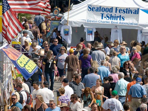 Locals and visitors alike check out the Destin Seafood Festival on Oct. 7.