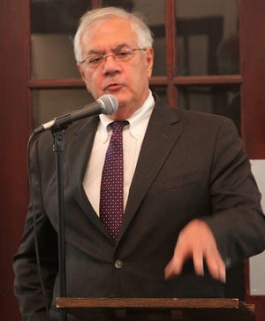 US Congressman Barney Frank was the featured speaker at the Glastonbury Abbey in Hingham, Thursday, Oct. 18, 2012.