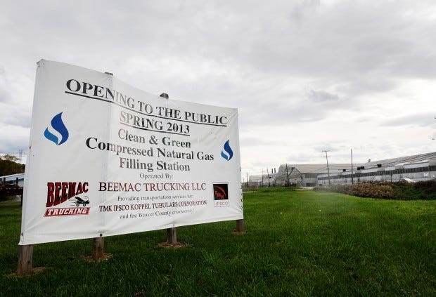 Beemac Trucking in Harmony Township will break ground in April on the corner of Duss and Legionville for a compressed natural gas filling station.