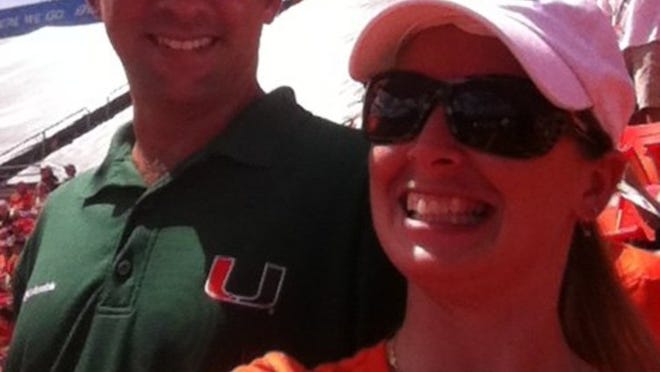 Clinton and Allison Haas, of Loxahatchee, at a University of Miami football game last week