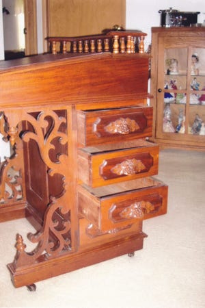 The Davenport desk, with its distinctive side drawers, was likely made in England. (Courtesy of John Sikorski)