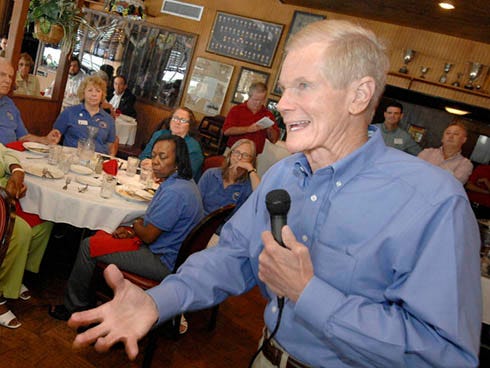 Sen. Bill Nelson speaks to locals in this Daily News file photo from April.