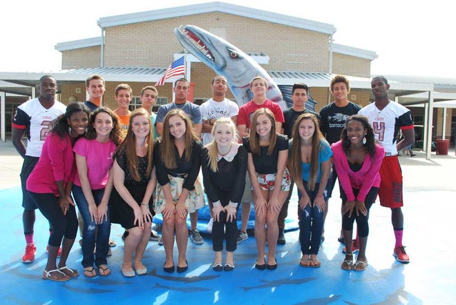 Members of the Homecoming Court are (front from left) Shar’Quan Baker, Sara Cronk, Jennifer Pugh, Sofia Trotta, Sierra Selman, Isabel Trotta, Jessica Armitage, Shar’Quayla Baker; (back from left) James Clark, Jonah Power, Dallas Macdermant, Dillion Macdermant, Brandon Amendolare, Desmond Mitchell, Tayler Selby, Edwin Navarro, Corbin Lyles and Dexter Dixon. Missing from the picture are Shanleigh O’dell and Brianna Sanders.