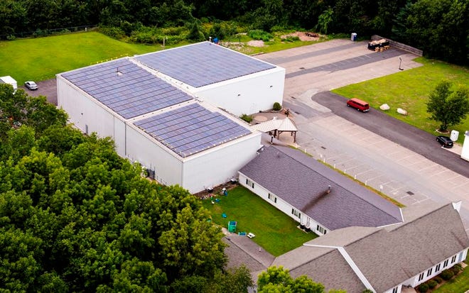 The Bethany Community Church in Mendon had solar panels installed in September.