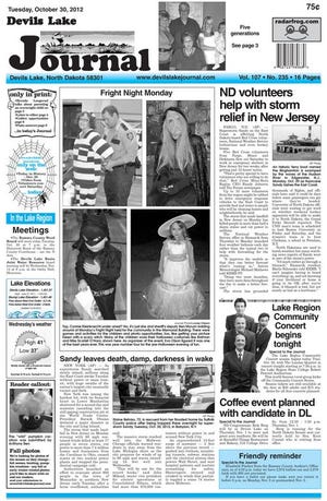 What's only in print and only on the website for the Devils Lake Journal for Tuesday, Oct. 30, 2012.