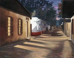 "St. George Street at Night" by K. David Brown. The artist will show new works in Courtyard Gallery at Lightner Museum, 75 King St., downtown St. Augustine. An opening reception will be from 5 to 9 p.m. Nov. 2 during First Friday Art Walk.