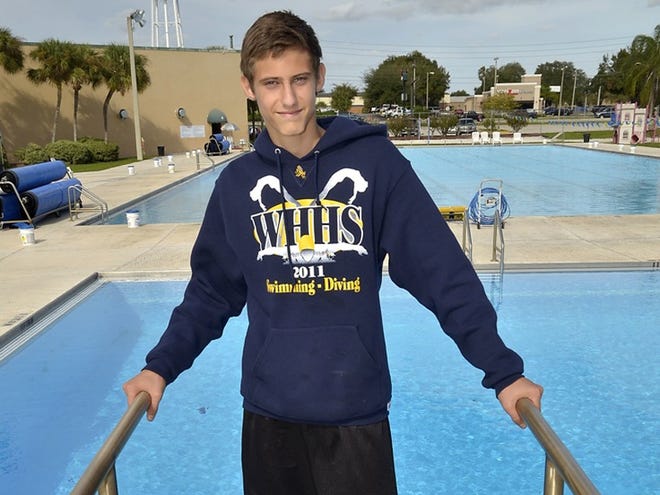 James Voisard, 15, a diver from Winter Haven High School. Wednesday December 21, 2011.